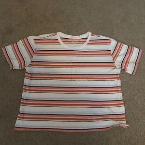 multi color striped hollister tee